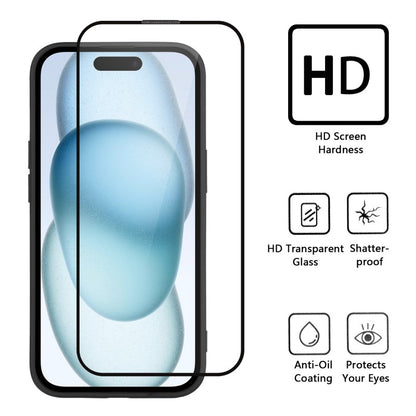 For iPhone 15 Pro Max TPU Case WANLONFENG Shockproof Clear Phone Cover with Tempered Glass Film - TechGearPal