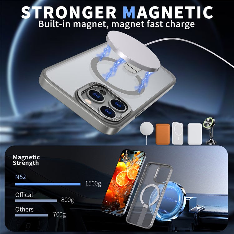 For iPhone 14 Pro Case Compatible with MagSafe Kickstand TPU + Acrylic Phone Cover - TechGearPal