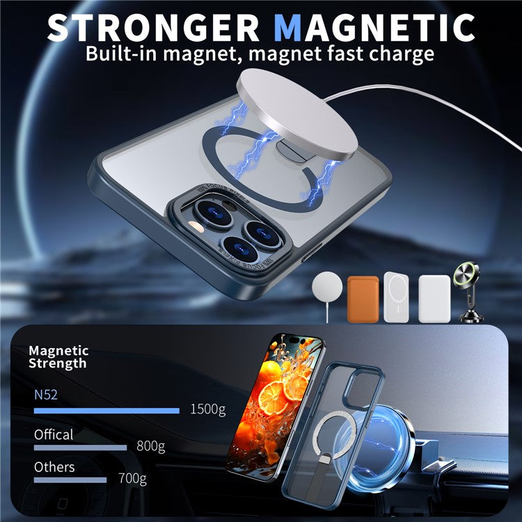 For iPhone 13 Pro Max  /  12 Pro Max Case Compatible with MagSafe Kickstand TPU + Acrylic Phone Cover - TechGearPal