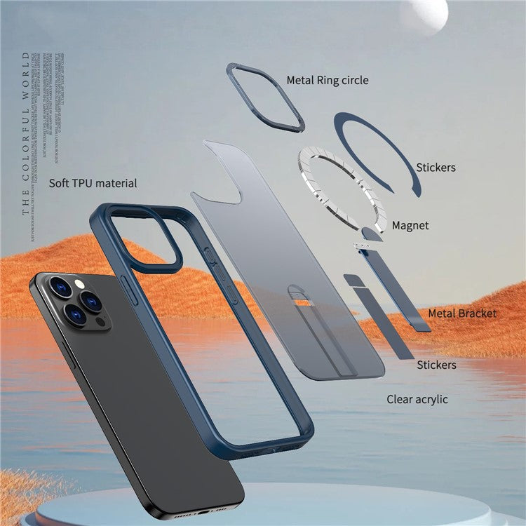 For iPhone 13 Pro Max  /  12 Pro Max Case Compatible with MagSafe Kickstand TPU + Acrylic Phone Cover - TechGearPal