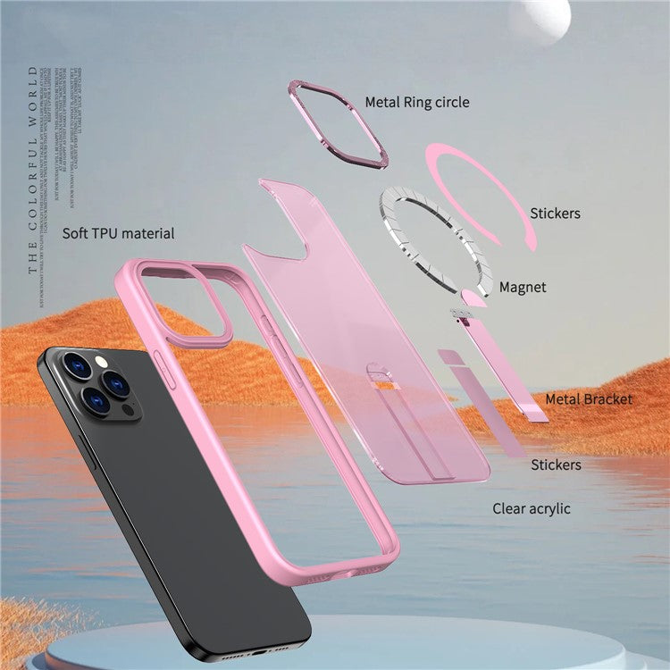 For iPhone 13 Pro Case Compatible with MagSafe Kickstand TPU + Acrylic Phone Cover - TechGearPal
