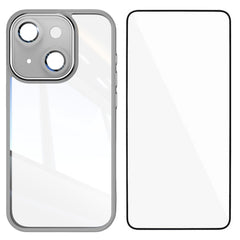 For iPhone 14 TPU Case WANLONFENG Shockproof Clear Phone Cover with Tempered Glass Film - TechGearPal