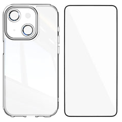 For iPhone 14 TPU Case WANLONFENG Shockproof Clear Phone Cover with Tempered Glass Film - TechGearPal