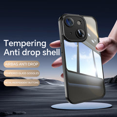 For iPhone 13 6.1 inch TPU Case WANLONFENG Shockproof Clear Phone Cover with Tempered Glass Film - TechGearPal