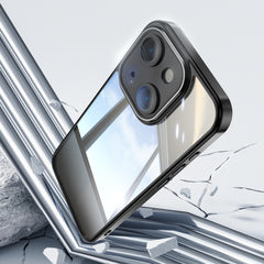 For iPhone 13 6.1 inch TPU Case WANLONFENG Shockproof Clear Phone Cover with Tempered Glass Film - TechGearPal