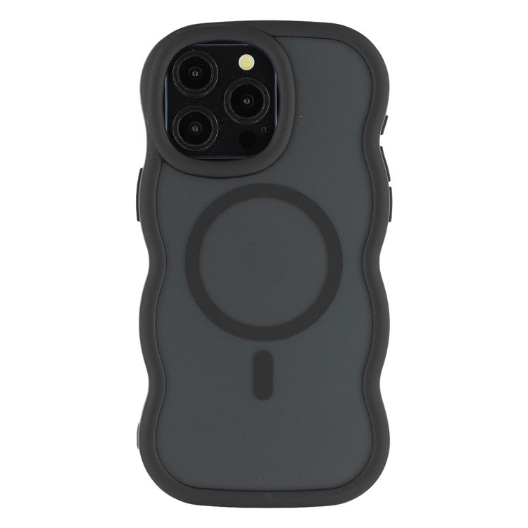 For iPhone 14 Pro Max Case Compatible with MagSafe TPU + PC Phone Back Cover Skin Touch Wave Shape - TechGearPal