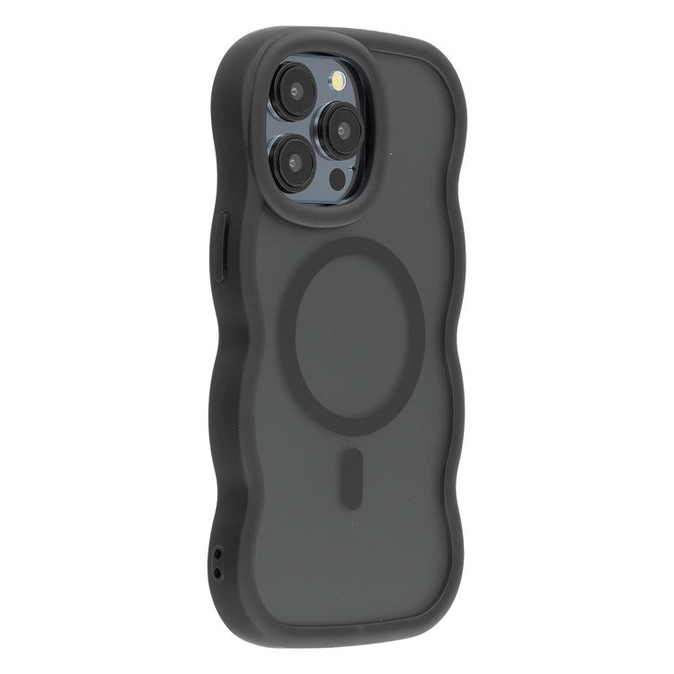 For iPhone 14 Pro Case Compatible with MagSafe TPU + PC Phone Back Cover Skin Touch Wave Shape - TechGearPal