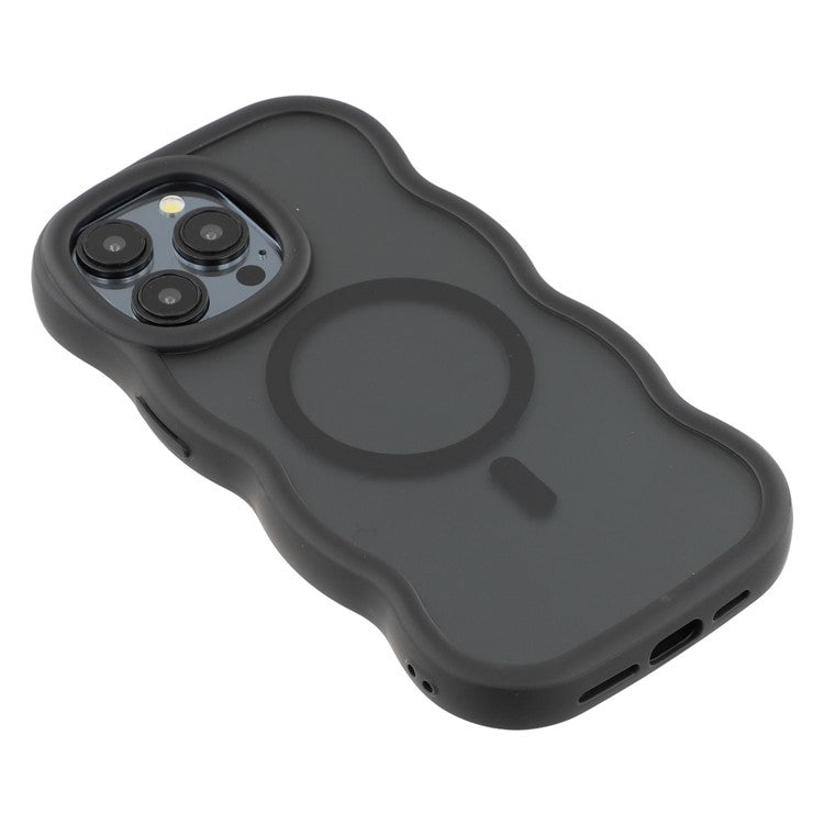 For iPhone 14 Pro Case Compatible with MagSafe TPU + PC Phone Back Cover Skin Touch Wave Shape - TechGearPal