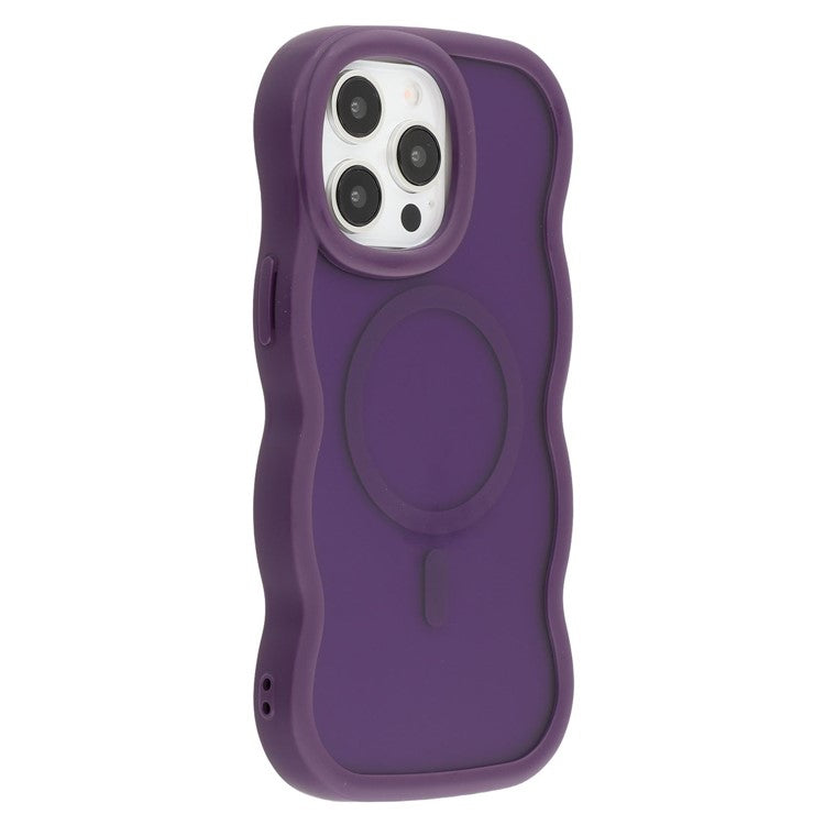 For iPhone 14 Pro Case Compatible with MagSafe TPU + PC Phone Back Cover Skin Touch Wave Shape - TechGearPal