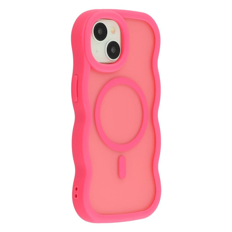For iPhone 14 Case Compatible with MagSafe TPU + PC Phone Back Cover Skin Touch Wave Shape - TechGearPal