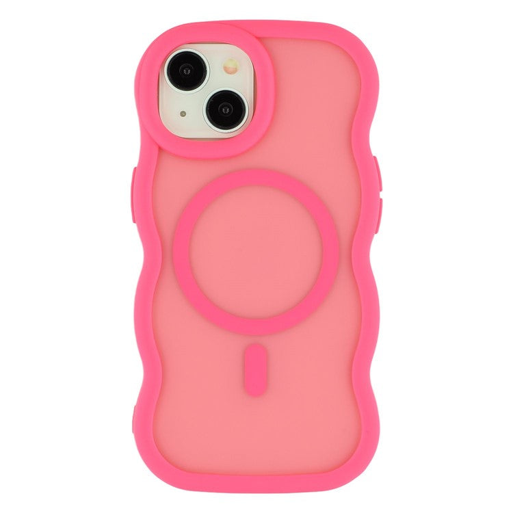 For iPhone 14 Case Compatible with MagSafe TPU + PC Phone Back Cover Skin Touch Wave Shape - TechGearPal