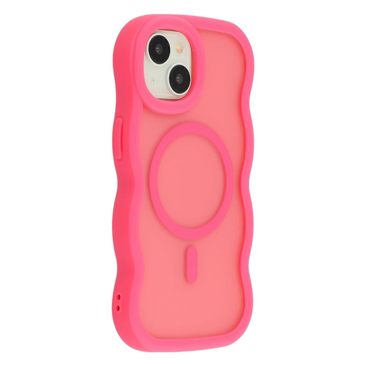 For iPhone 14 Case Compatible with MagSafe TPU + PC Phone Back Cover Skin Touch Wave Shape - TechGearPal