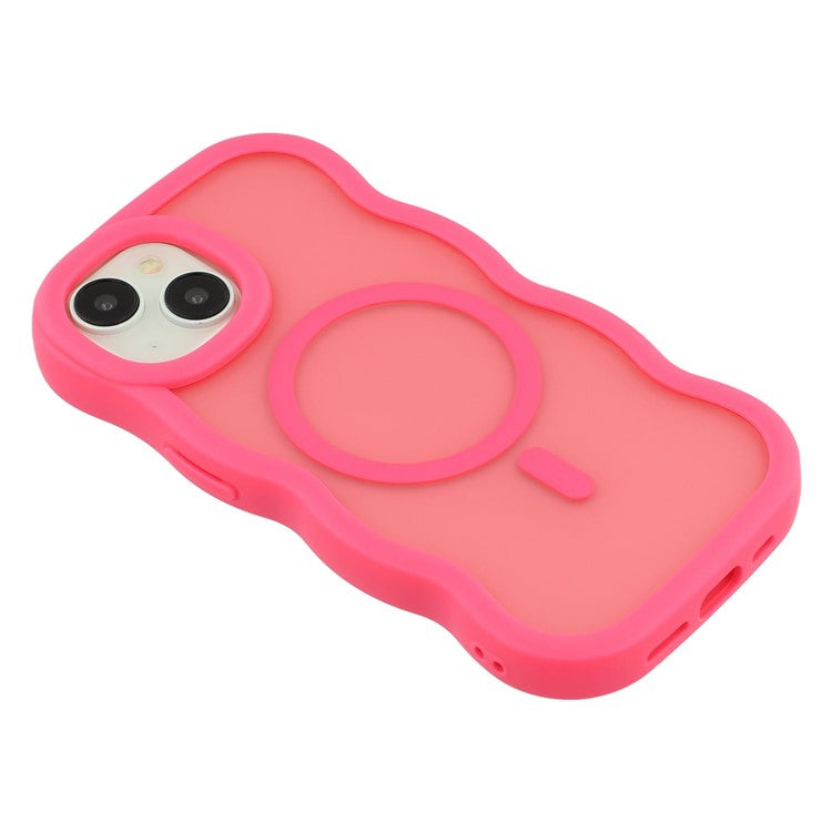 For iPhone 14 Case Compatible with MagSafe TPU + PC Phone Back Cover Skin Touch Wave Shape - TechGearPal