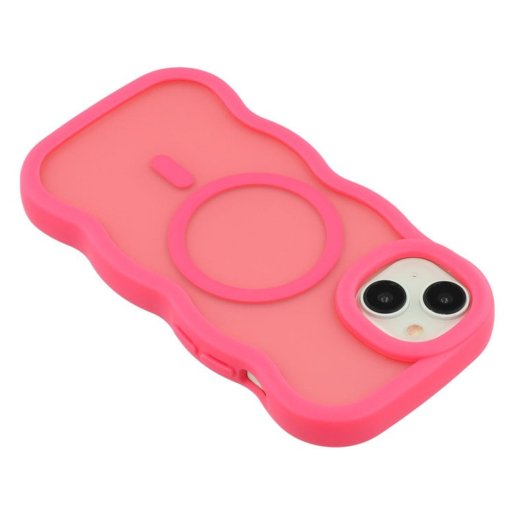 For iPhone 14 Case Compatible with MagSafe TPU + PC Phone Back Cover Skin Touch Wave Shape - TechGearPal