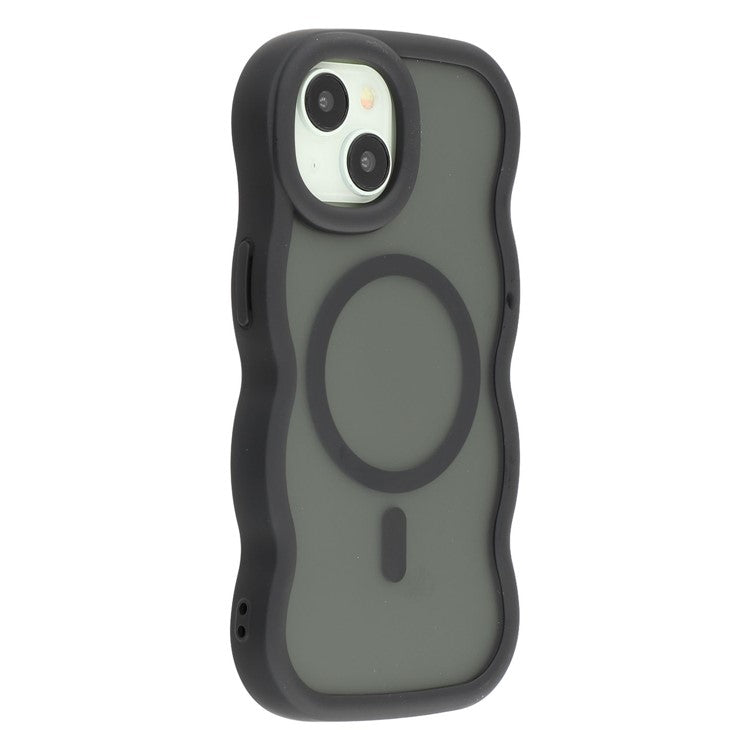 For iPhone 14 Case Compatible with MagSafe TPU + PC Phone Back Cover Skin Touch Wave Shape - TechGearPal