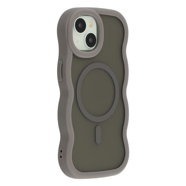 For iPhone 14 Case Compatible with MagSafe TPU + PC Phone Back Cover Skin Touch Wave Shape - TechGearPal
