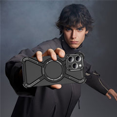 For iPhone 15 Pro Max Bumper Cases Borderless Metal Frame Cover Compatible with MagSafe Kickstand - TechGearPal