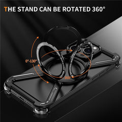 For iPhone 15 Pro Max Bumper Cases Borderless Metal Frame Cover Compatible with MagSafe Kickstand - TechGearPal