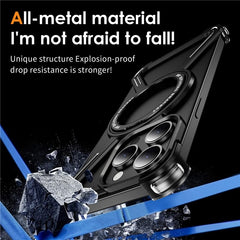 For iPhone 15 Pro Max Bumper Cases Borderless Metal Frame Cover Compatible with MagSafe Kickstand - TechGearPal
