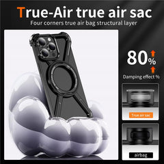 For iPhone 15 Pro Max Bumper Cases Borderless Metal Frame Cover Compatible with MagSafe Kickstand - TechGearPal