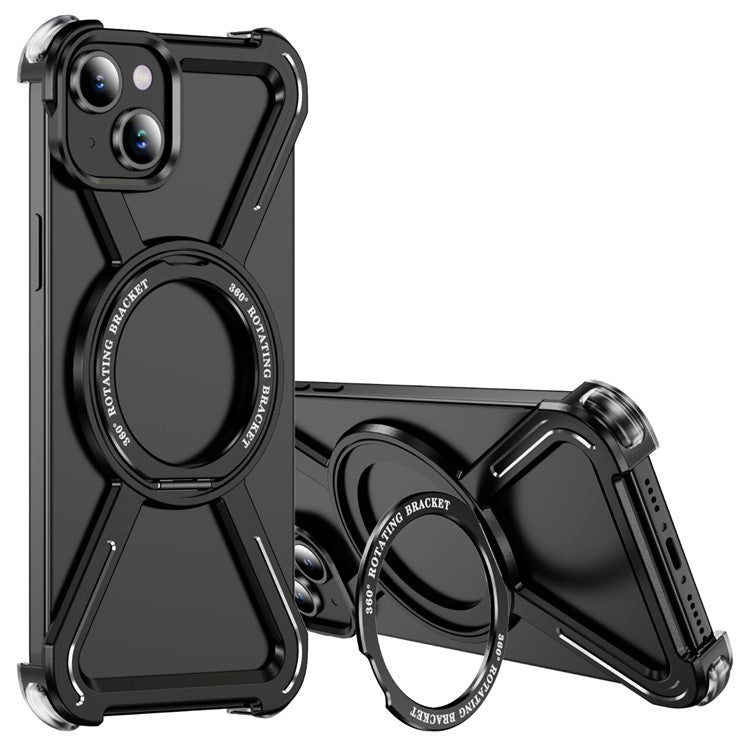 For iPhone 15 Plus  /  14 Plus Bumper Cases Borderless Metal Frame Cover Compatible with MagSafe Kickstan - TechGearPal