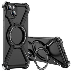 For iPhone 15 Plus  /  14 Plus Bumper Cases Borderless Metal Frame Cover Compatible with MagSafe Kickstan - TechGearPal