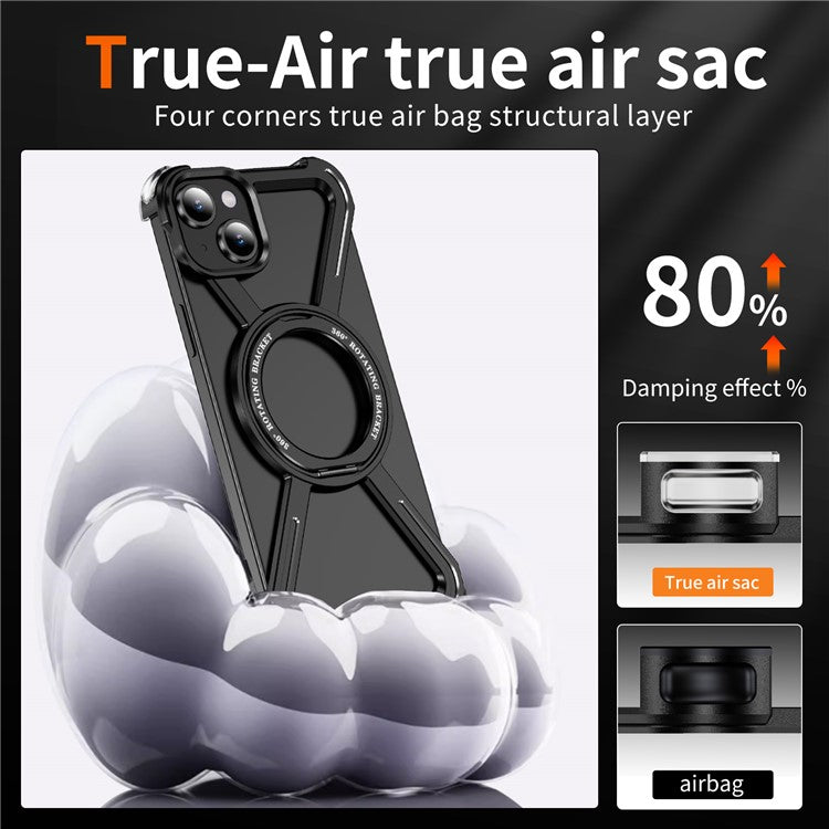 For iPhone 15 Plus  /  14 Plus Bumper Cases Borderless Metal Frame Cover Compatible with MagSafe Kickstan - TechGearPal