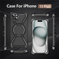 For iPhone 15 Plus  /  14 Plus Bumper Cases Borderless Metal Frame Cover Compatible with MagSafe Kickstan - TechGearPal