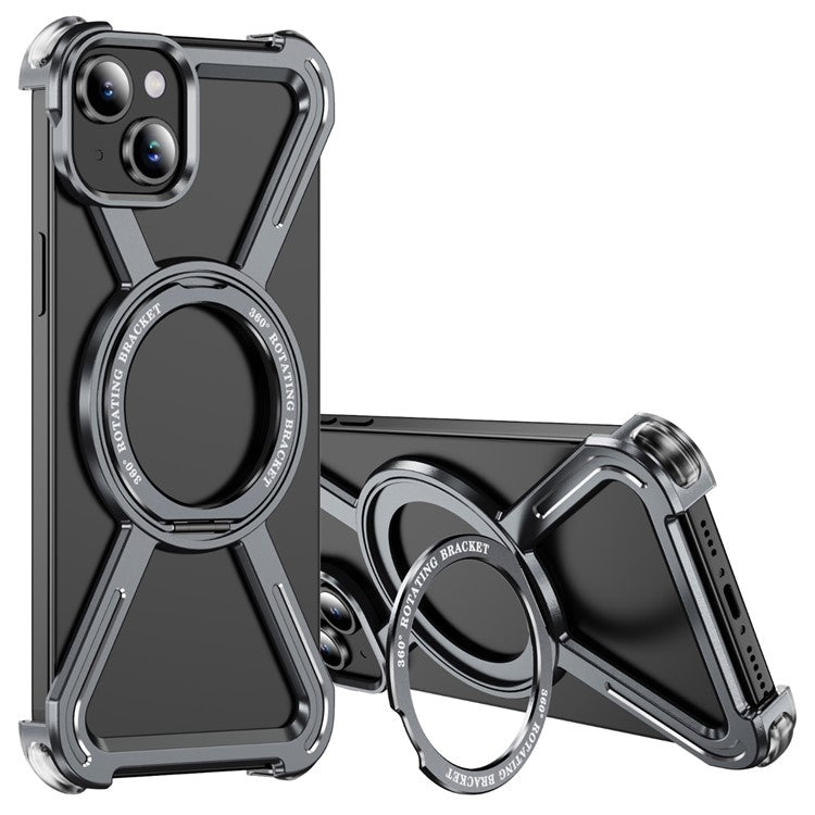 For iPhone 15 Plus  /  14 Plus Bumper Cases Borderless Metal Frame Cover Compatible with MagSafe Kickstan - TechGearPal