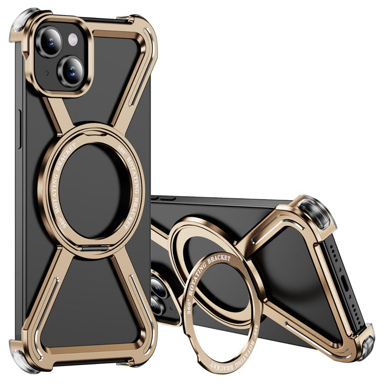 For iPhone 15 Plus  /  14 Plus Bumper Cases Borderless Metal Frame Cover Compatible with MagSafe Kickstan - TechGearPal