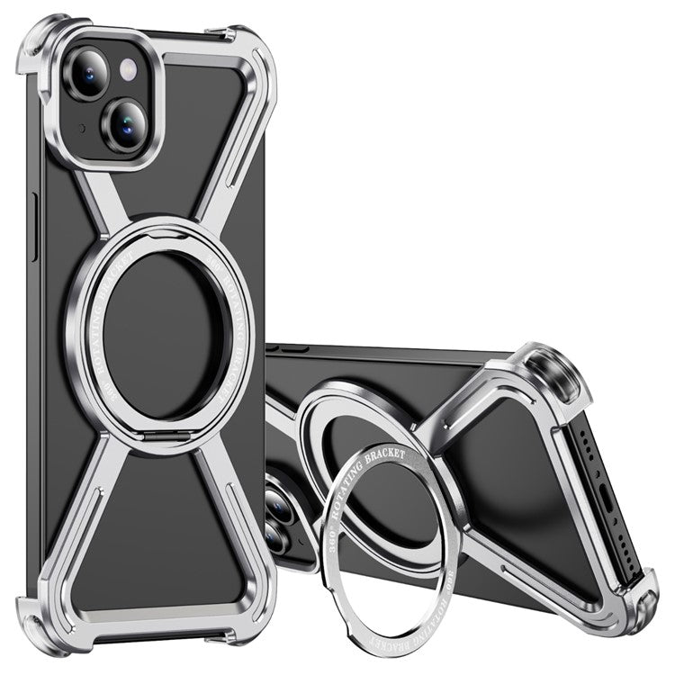 For iPhone 15 Plus  /  14 Plus Bumper Cases Borderless Metal Frame Cover Compatible with MagSafe Kickstan - TechGearPal
