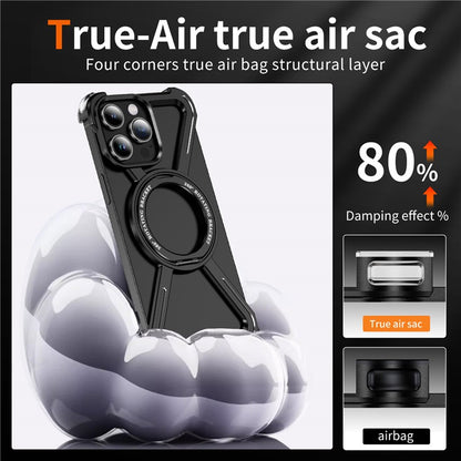 For iPhone 14 Pro Max Bumper Cases Borderless Metal Frame Cover Compatible with MagSafe Kickstand - TechGearPal