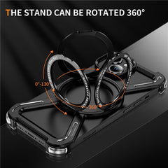 For iPhone 14  /  13 Bumper Cases Borderless Metal Frame Cover Compatible with MagSafe Kickstand - TechGearPal