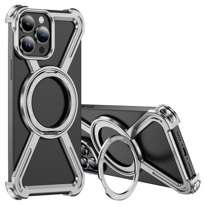 For iPhone 13 Pro Bumper Cases Borderless Metal Frame Cover Compatible with MagSafe Kickstand - TechGearPal