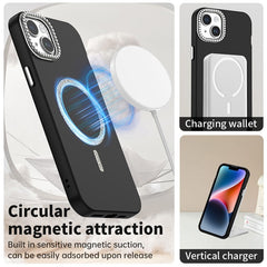 For iPhone 14 Case Compatible with MagSafe TPU + PET Phone Cover with Rhinestone Decor Lens Frame - TechGearPal