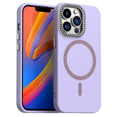 For iPhone 13 Pro Case Compatible with MagSafe TPU + PET Phone Cover with Rhinestone Decor Lens Frame - TechGearPal