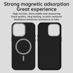 For iPhone 14 Pro Max Case Compatible with MagSafe TPU + PET Phone Cover with Rhinestone Decor Lens Frame - TechGearPal