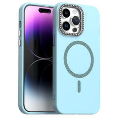 For iPhone 14 Pro Max Case Compatible with MagSafe TPU + PET Phone Cover with Rhinestone Decor Lens Frame - TechGearPal