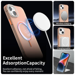 For iPhone 14 / 13 Case Compatible with MagSafe TPU + PC + PET Phone Cover Rhinestone Decor Lens Frame - TechGearPal