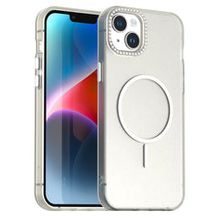 For iPhone 14 / 13 Case Compatible with MagSafe TPU + PC + PET Phone Cover Rhinestone Decor Lens Frame - TechGearPal