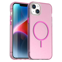 For iPhone 14 / 13 Case Compatible with MagSafe TPU + PC + PET Phone Cover Rhinestone Decor Lens Frame - TechGearPal
