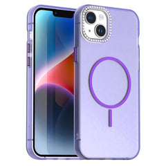 For iPhone 14 / 13 Case Compatible with MagSafe TPU + PC + PET Phone Cover Rhinestone Decor Lens Frame - TechGearPal