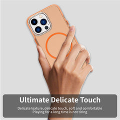 For iPhone 13 Pro Case Compatible with MagSafe TPU + PC + PET Phone Cover Rhinestone Decor Lens Frame - TechGearPal