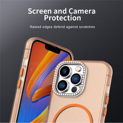 For iPhone 13 Pro Case Compatible with MagSafe TPU + PC + PET Phone Cover Rhinestone Decor Lens Frame - TechGearPal