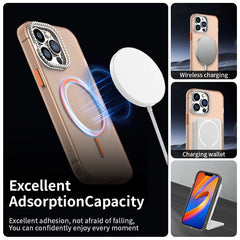 For iPhone 13 Pro Max Case Compatible with MagSafe TPU + PC + PET Phone Cover Rhinestone Decor Lens Frame - TechGearPal