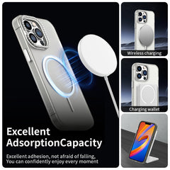 For iPhone 13 Pro Max Case Compatible with MagSafe TPU + PC + PET Phone Cover Rhinestone Decor Lens Frame - TechGearPal