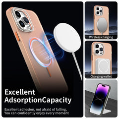 For iPhone 14 Pro Max Case Compatible with MagSafe TPU + PC + PET Phone Cover Rhinestone Decor Lens Frame - TechGearPal