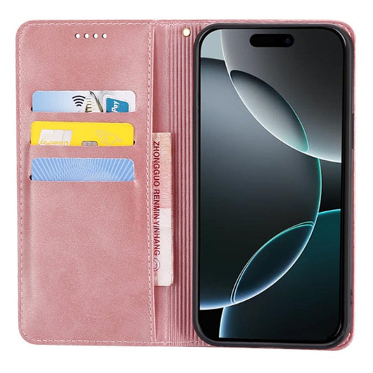 For iPhone 14 Pro Max Case Wallet Calf Texture Leather Phone Cover with Hidden Magnetic Closure - TechGearPal
