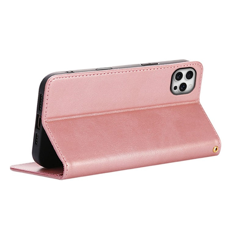 For iPhone 14 Pro Max Case Wallet Calf Texture Leather Phone Cover with Hidden Magnetic Closure - TechGearPal