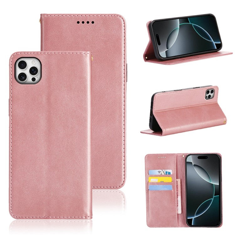 For iPhone 14 Pro Max Case Wallet Calf Texture Leather Phone Cover with Hidden Magnetic Closure - TechGearPal